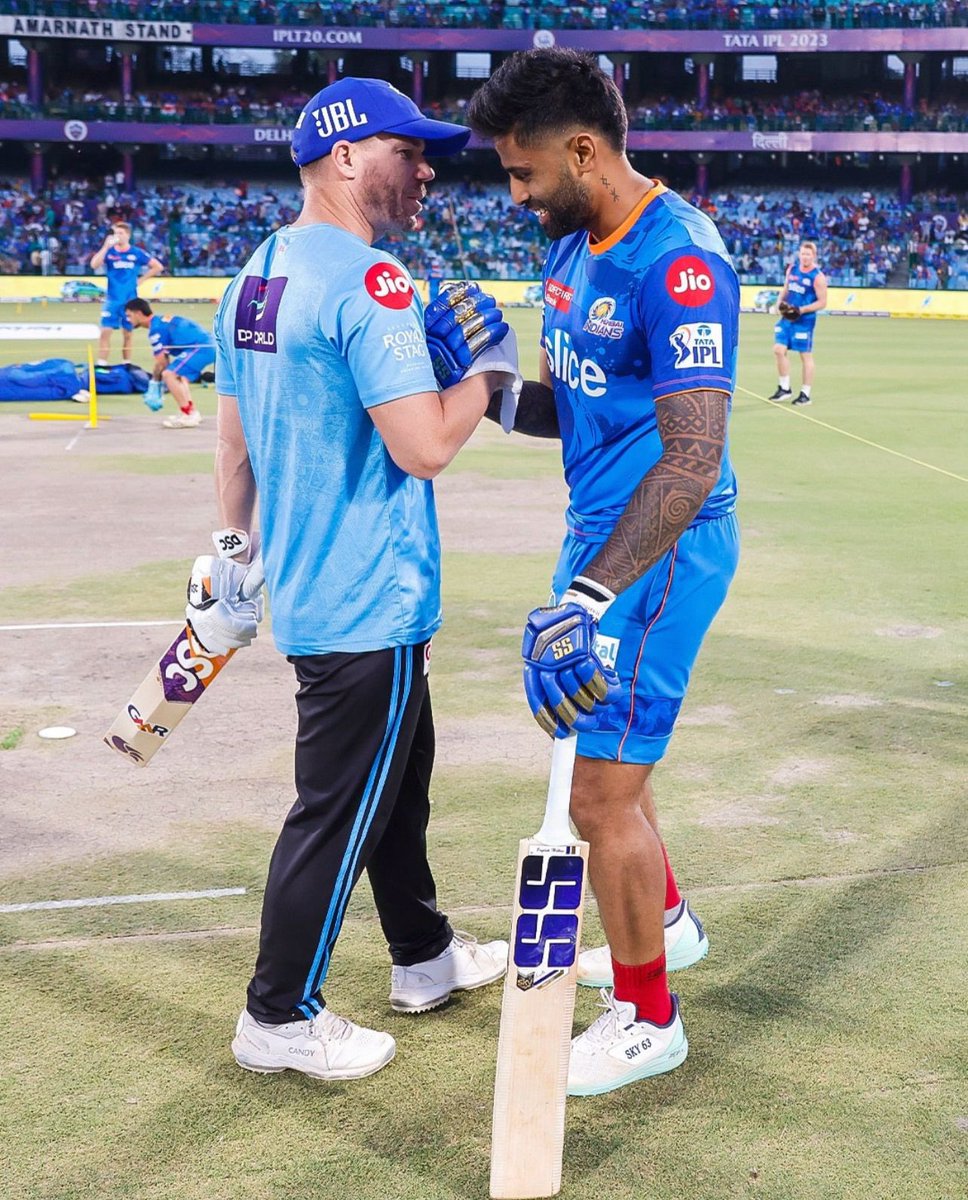 surya_14kumar's tweet photo. Wish you nothing but the best, brother! Our all time favourite on-field entertainer, @davidwarner31 🫡 https://t.co/3iIofl8mED