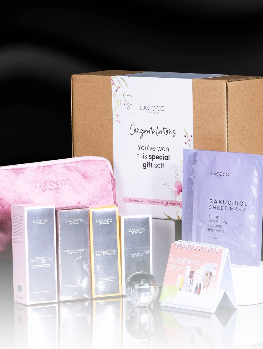 lacoco_id's tweet photo. 🚨 BAGI-BAGI PAKET SKINCARE &amp; MERCH LACOCO EDISI (masih) TAHUN BARU 🚨🎉

✨ Follow @lacoco_id 
✨ Quote tweet ini dengan sebutin produk Lacoco favoritmu dan kasih tahu alasannya (produk yang kamu sebut, boleh lebih dari 1) #LacocoSkinspiration

Good luck 🤗🎉 #GiveawayAlert https://t.co/OGLzHMsEpr