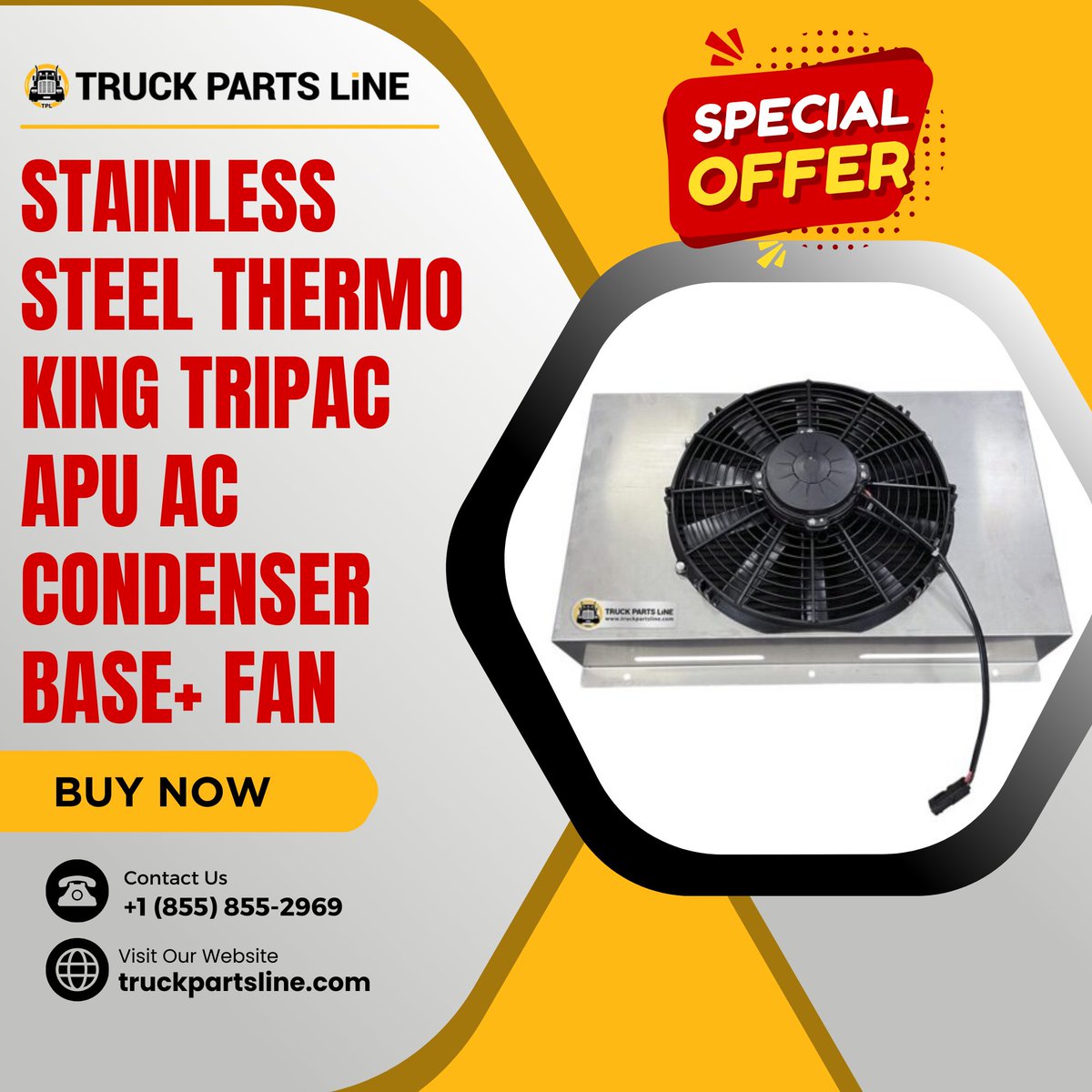 TruckPartsLine's tweet photo. Upgrade your APU cooling system with our durable stainless steel condenser base and fan.

Stay cool and efficient on every trip! 🌬️❄️
Buy Now at: https://t.co/qbMVNCpa9c

#ThermoKingTripac #APUCooling #NewYearUpgrade https://t.co/vK7z8kJmcU