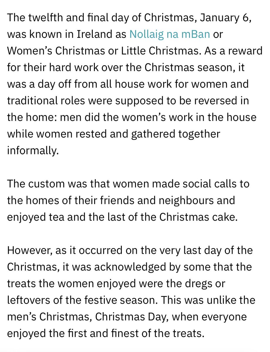 Happy Nollaig na mBan to all the women of the world! To those of you who aren’t Irish, here’s a lovely tradition to start wherever you are from. It’s like a yearly Hen (Bachelorette) Party when the men take over all the household & childcare duties & we chill out! #NollaignamBan