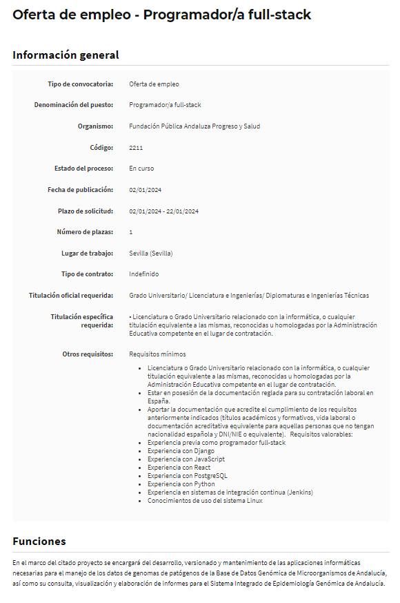 Empezamos el año buscando programadores full-stack para nuestro Sistema Integrado de Epidemiología Genética de Andalucia (SIEGA)  clinbioinfosspa.es/projects/siega/ 
Interesados/as podeis mandar vuestros CVs por aqui: juntadeandalucia.es/organismos/fps… <a href="/INB_Official/">INB / ELIXIR-ES</a> <a href="/InfoJobs/">InfoJobs</a> <a href="/etsii/">ETS Ing. Informática</a> <a href="/CanalUGR/">Universidad Granada</a>