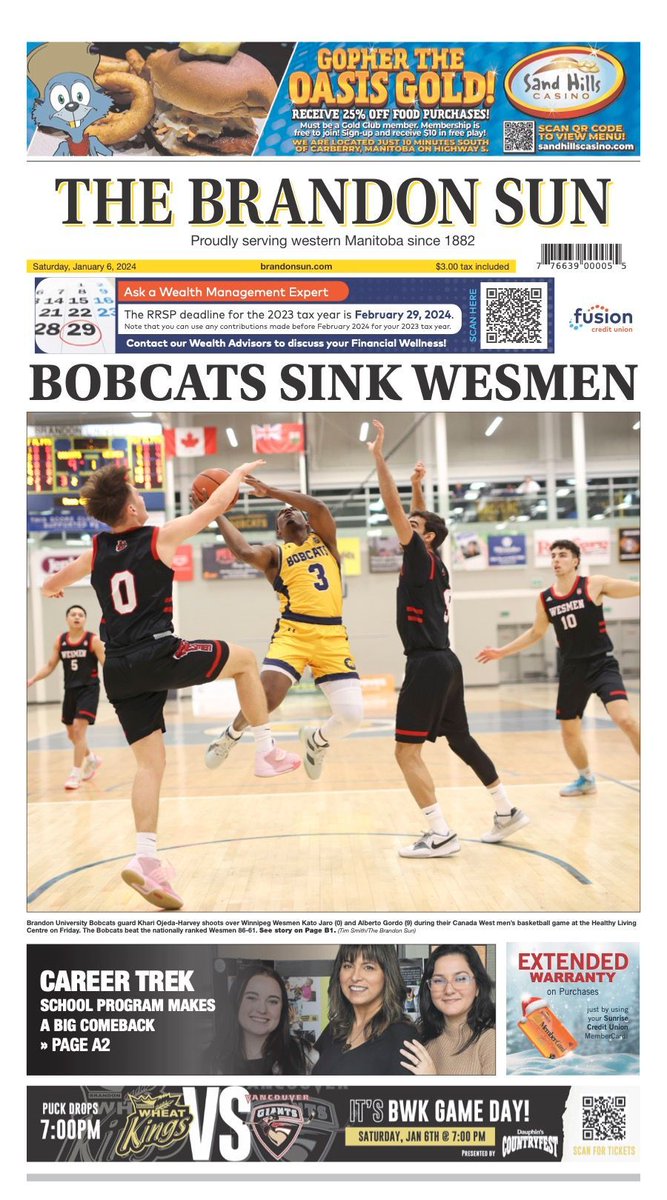 thebrandonsun's tweet photo. Good morning! Here is your #FrontPage #bdnmb https://t.co/4tUcaS8Uxe
