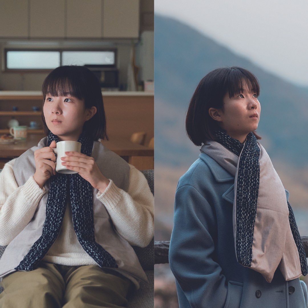 id_kyushu's tweet photo. 【ID学生の作品紹介】
無印良品サポートのもと、「LOCAL」をテーマにしてデザイン。
地元企業にご協力いただき商品化しまた。

「羽織れるマフラー」（宮田織物）

#九州大学 #九大 #芸術工学部 #芸工 #インダストリアルデザインコース https://t.co/ryweZ4A6R1