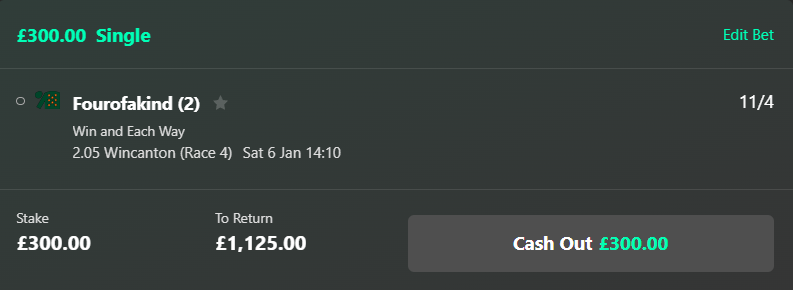 SATURDAY RACING 🏇

2:05 WINCANTON
FOUROFAKIND @ 11/4

STRONG WIN BET!💰