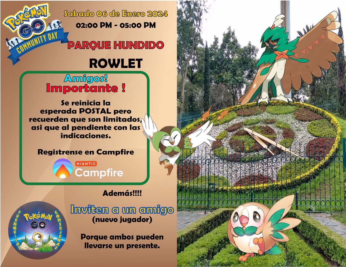 MayraGa132's tweet photo. Amigos acompañenos a este primer CD del año junto con staff de voluntarios de Niantic de 2 a 5 pm. Ya que lo que más queremos  es que haya mucha diversión.

No olviden registrar su asistencia en Campfire: https://t.co/xjTfrh2pjx

#PokemonGOCommunityDay @PokemonGoAppLA https://t.co/HkV1sNsCVT