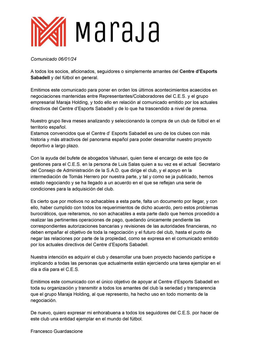 InfoArlequinat's tweet photo. 💥Comunicat del hòlding Maraja https://t.co/WnVyCw8mZe