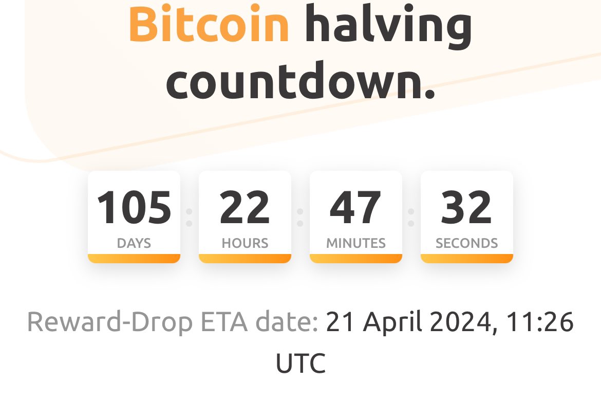 #Bitcoin halving will be in April