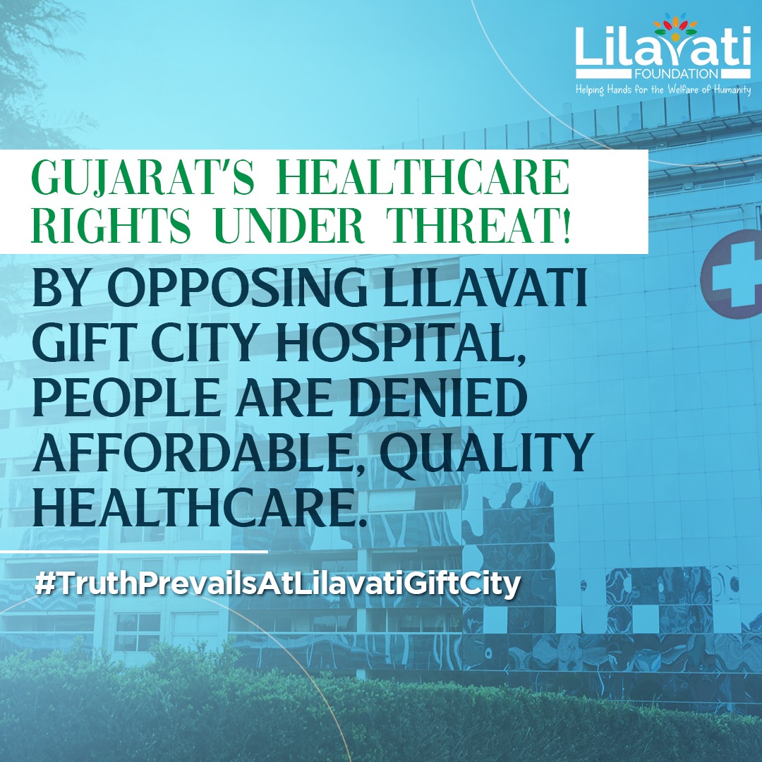LilavatiGiftCH's tweet photo. Lilavati Gift City Hospital's opposition jeopardizes Gujarat's right to affordable, quality healthcare. Stand up for healthcare rights!
#TruthPrevailsAtLilavatiGiftCity #Giftcity @PMOIndia @IncomeTaxIndia @CMOGuj @dir_ed @HMOIndia https://t.co/sh0OAQNh3x