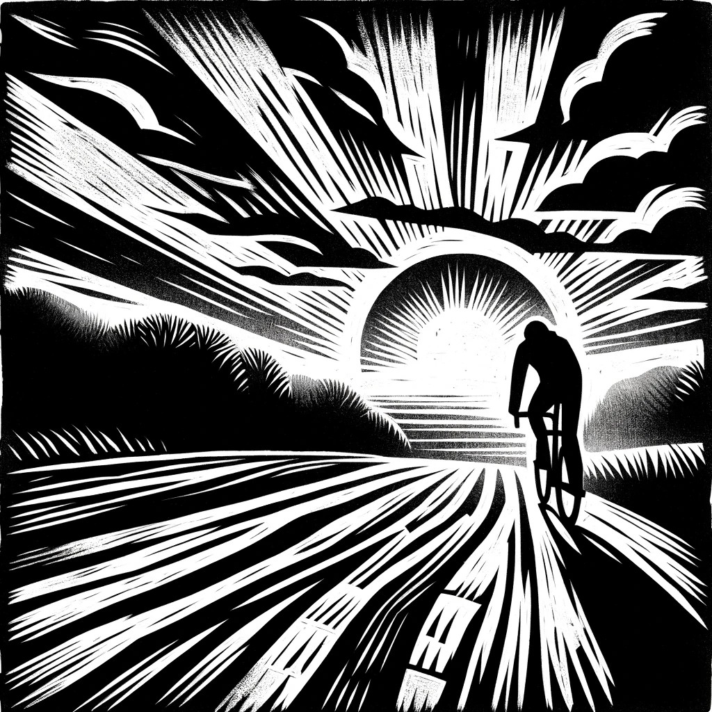 lenkerband's tweet photo. Ragna Ský. Sunset. (Linocut) II/2024 https://t.co/uKvSMjAmMS
