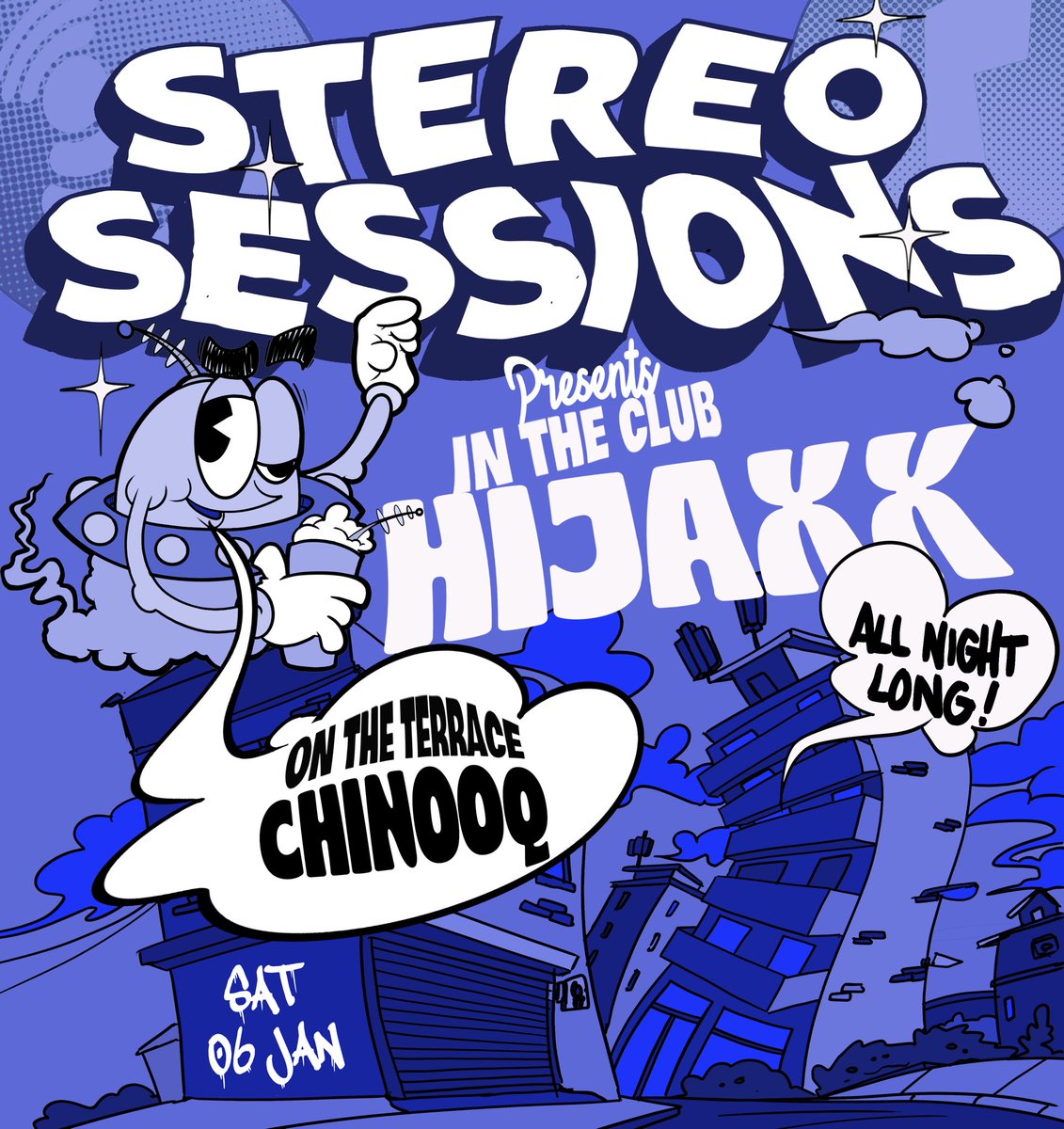 The first Stereo Sessions of 2024… Join Hijaxx and Chinooq from 9pm over 2 rooms of sound! 

Let’s go dancing!!!
