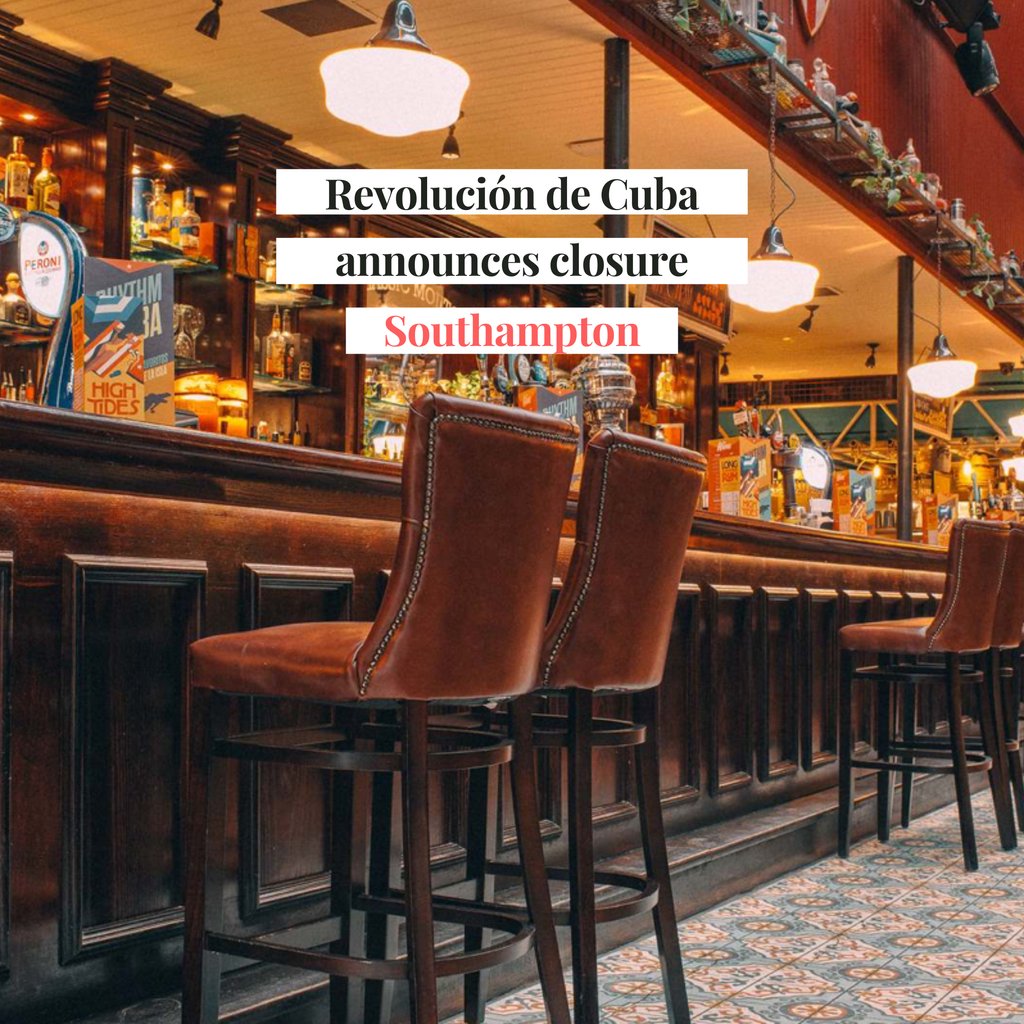 ⚠️ Revolución de Cuba announces it has closed it's doors ⚠️

"While we have loved shaking your cocktails and creating unmissable fiestas over the years, we will sadly be closing our doors at Revolución de Cuba Southampton as of today.

#southampton #hampshire #southamptonblog