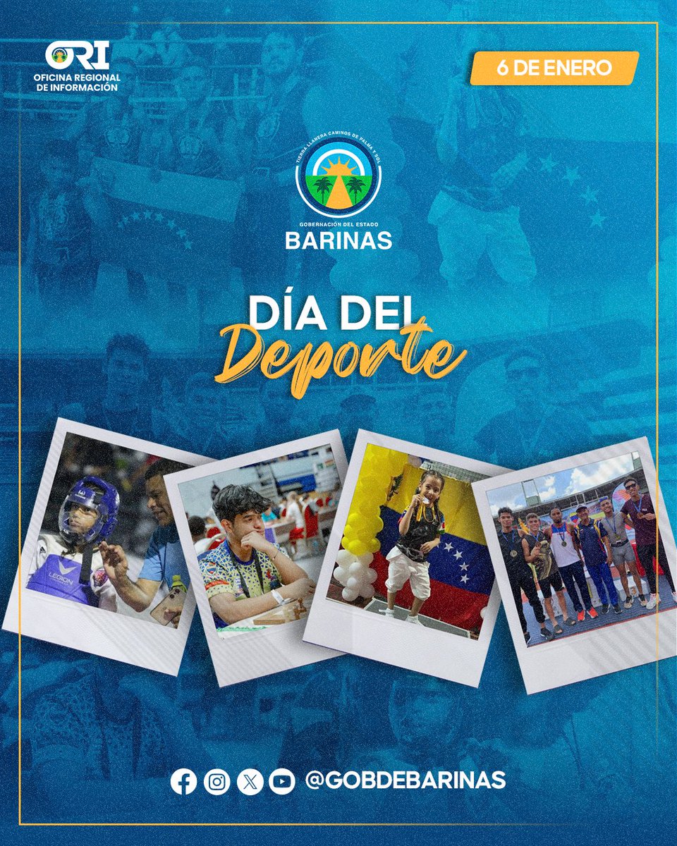 #DíaDelDeporte 🏆🥇 Hoy felicitamos a todos los atletas, entrenadores y amantes del deporte en nuestro estado. ¡Gracias por las alegrías en cada competición! ¡Felicitaciones! 

Juntos, construimos un futuro más fuerte y saludable a través del deporte 💪🏻

 #SíHayFuturo #Barinas