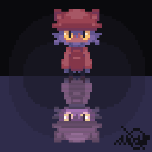 I was continuing to retexture stuff and I got bored so I made a small pixelart to reset my eyes of all those ingots

the signature does NOT translate well let me tell you

#OneshotGame