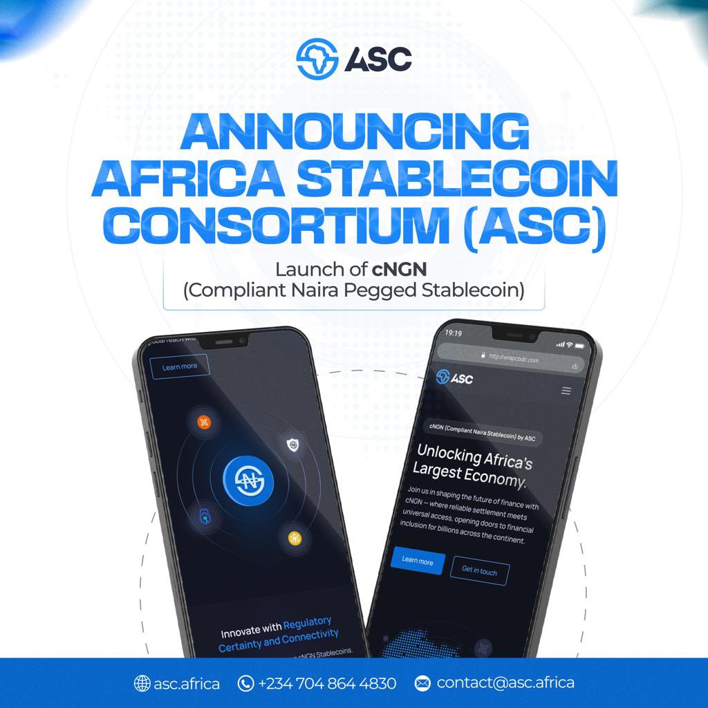 Who is ASC? It's a strategic alliance of financial institutions, fintech innovators, and blockchain experts. cNGN will provide stable &amp; secure monetary transactions.

#ASC #cNGN #FinancialRevolution