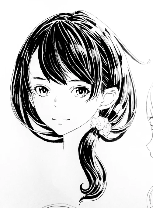 おねチャ。の最初に描いたキャラデザ。というか絵柄どうしようか描いてみたやつ。(h 