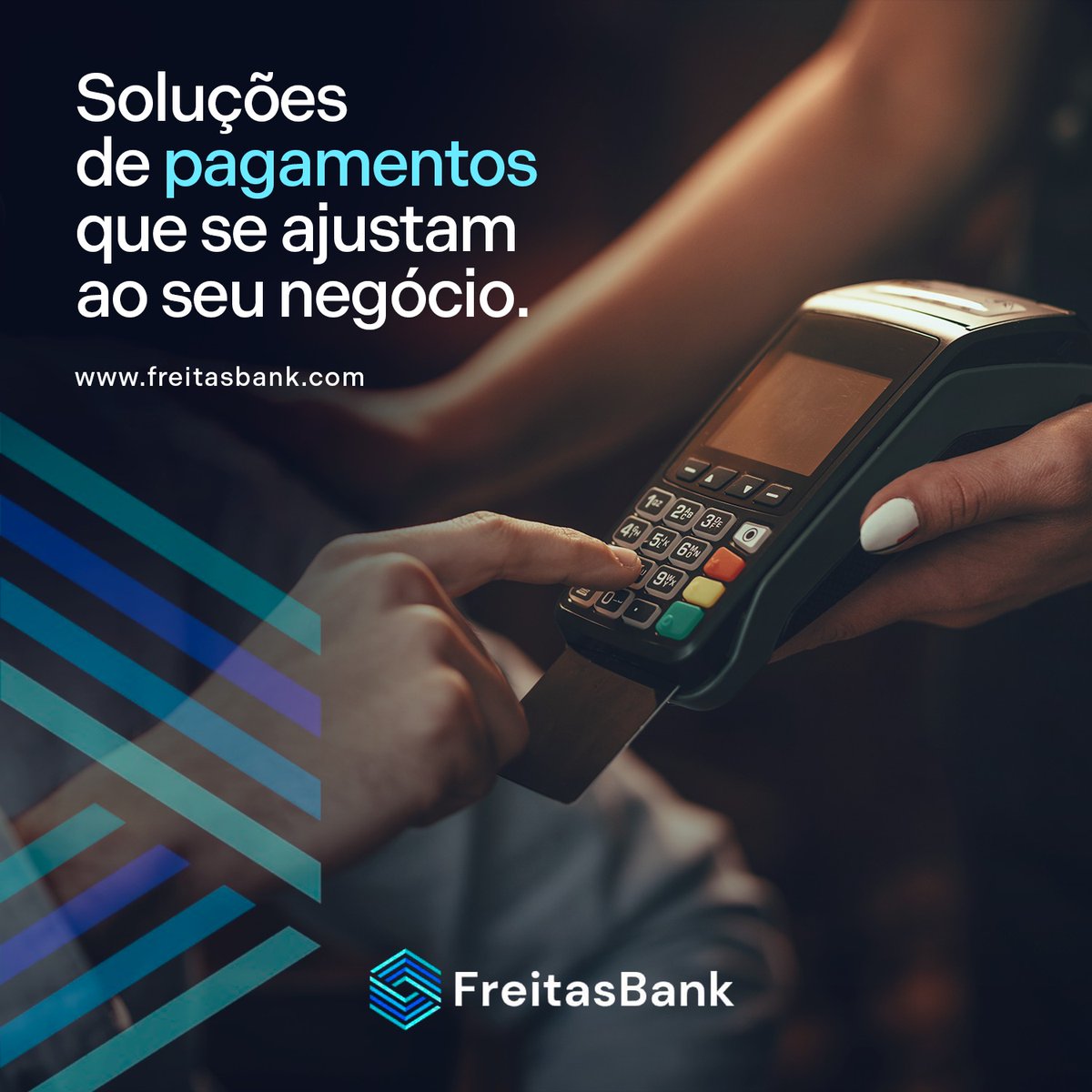 FreitasBank's tweet photo. Descubra como nossas soluções de pagamento inovadoras estão transformando a maneira como você realiza transações diárias! 💳💸 Agilidade, segurança e conveniência ao alcance de um clique. #Pagamentos #InovaçãoFinanceira https://t.co/ISrrimUKXs