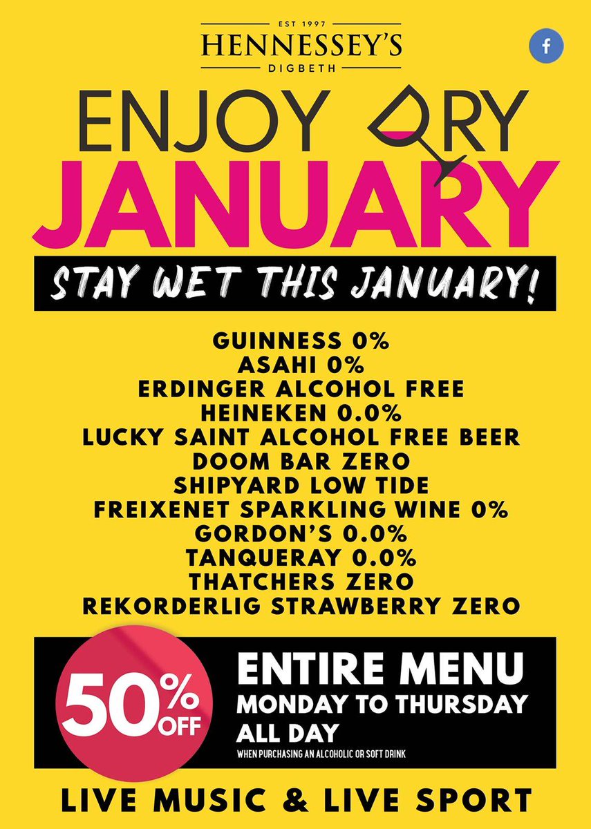 Lots of choice for anyone doing DryJanuary.  You can still come out and enjoy a drink
