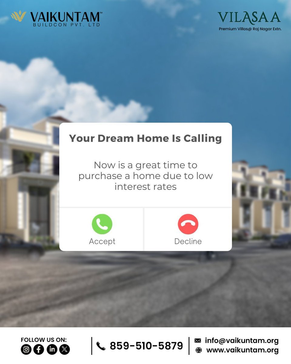 vaikuntamvilasa's tweet photo. Turn the key to your next adventure! Embrace the charm of villa living – book now ✨
#booknow #villainghaziabad #villacalling #vaikutam #newjourney #blissful #comfort #luxuryhome #luxurylifestyle #bestlocation #bestprice #dreamhome #dreamhomecalling #securefurure https://t.co/rLDb8BO7zd