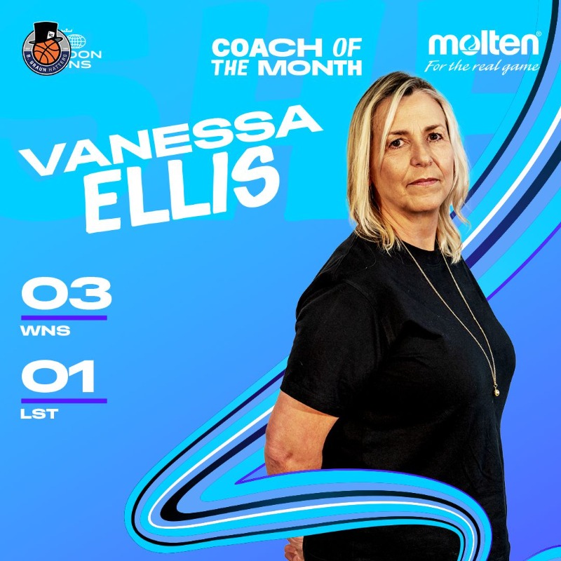SprLeagueBballW's tweet photo. 🏆🤩 Your December @moltensports Coach of the Month is here! Congratulations to @Hatters_BC @nesselis13 

📲 Read more on our website on Vanessa Ellis's incredible start to the season!

#UNBEATABLE #britishbasketballleague