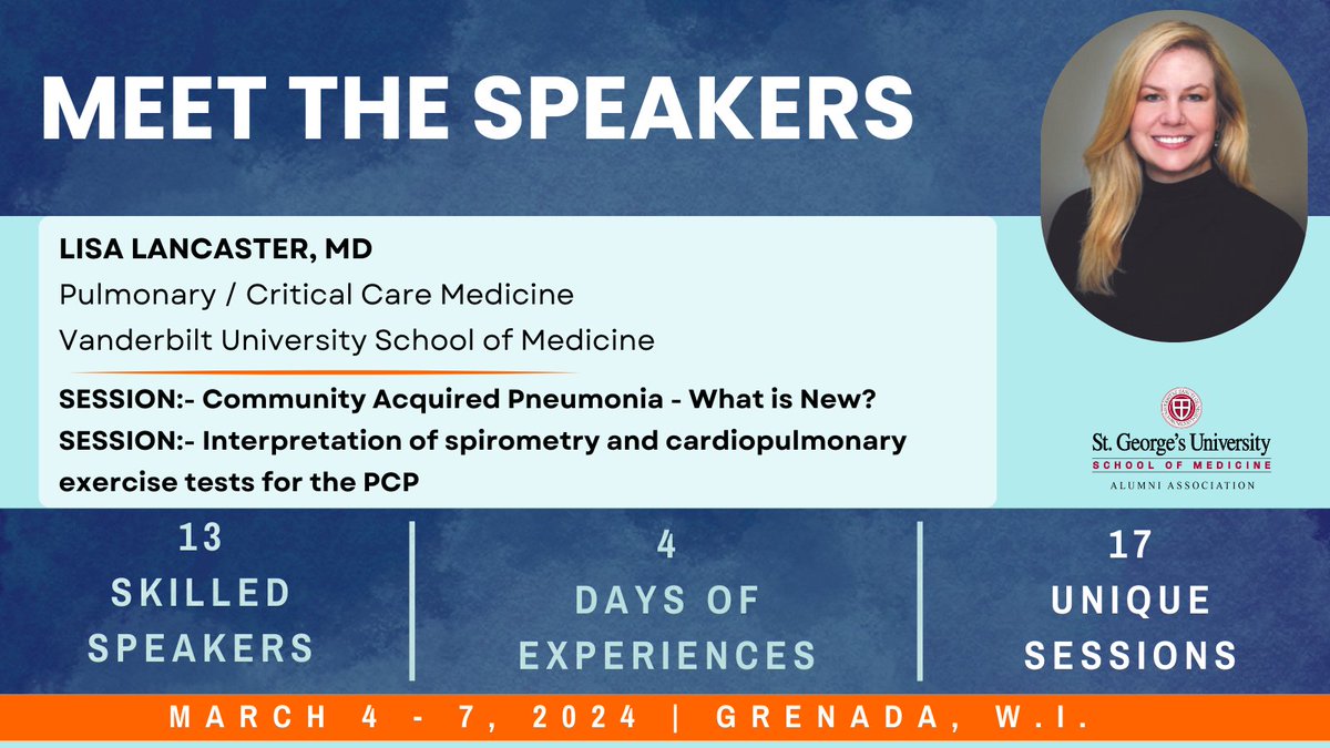Meet the speakers of #theartofmedicine 2024! 

Dr. Lisa Lancaster (Vanderbilt) will be presenting two fantastic sessions this year. Looking forward to it!

👉 Register &amp; Learn more: bit.ly/theartofmedici…

#CME
