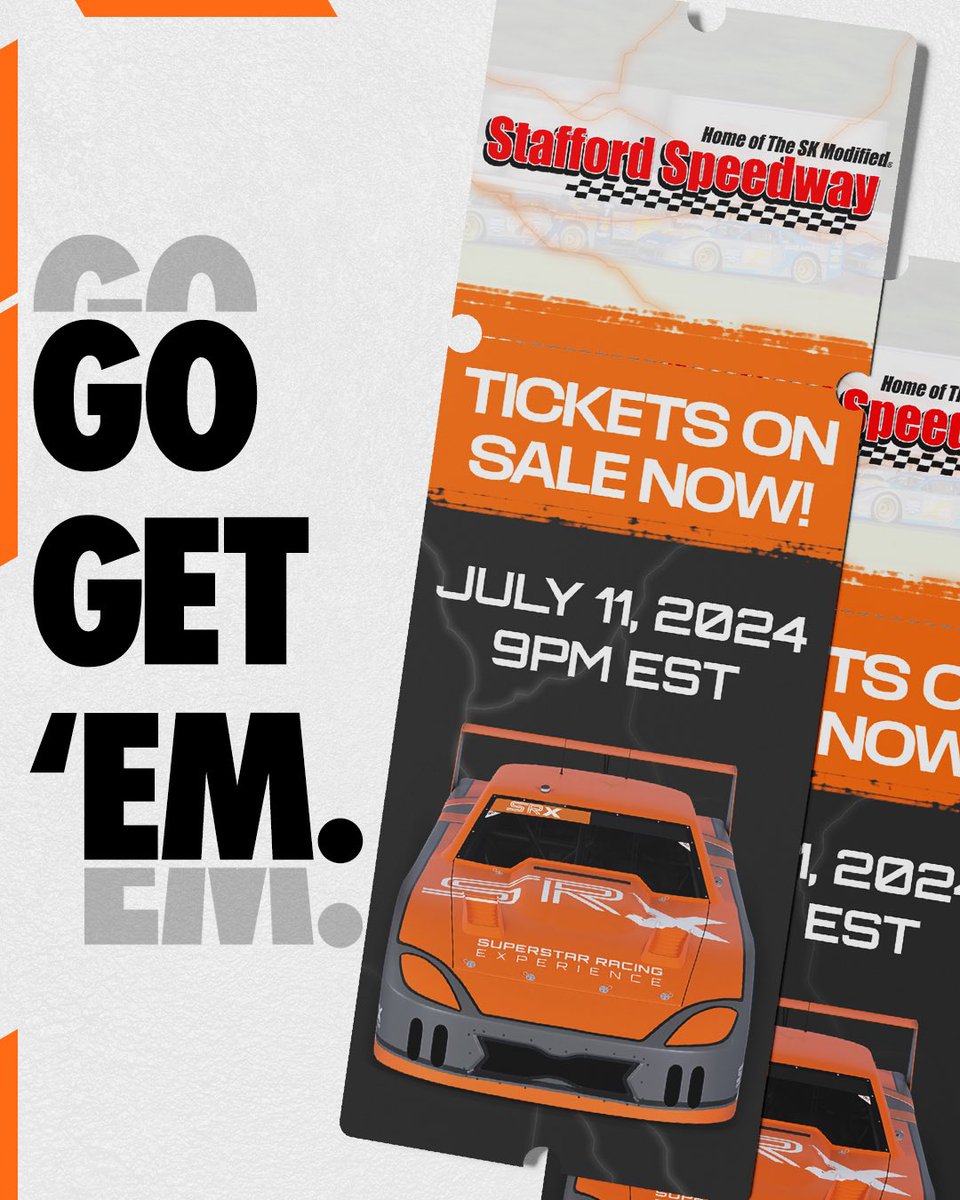 NEWS: Tickets for SRX’s return to Stafford on July 11th are ON SALE NOW! Go Get ‘Em: staffordmotorspeedway.com/store/SRX-Raci…