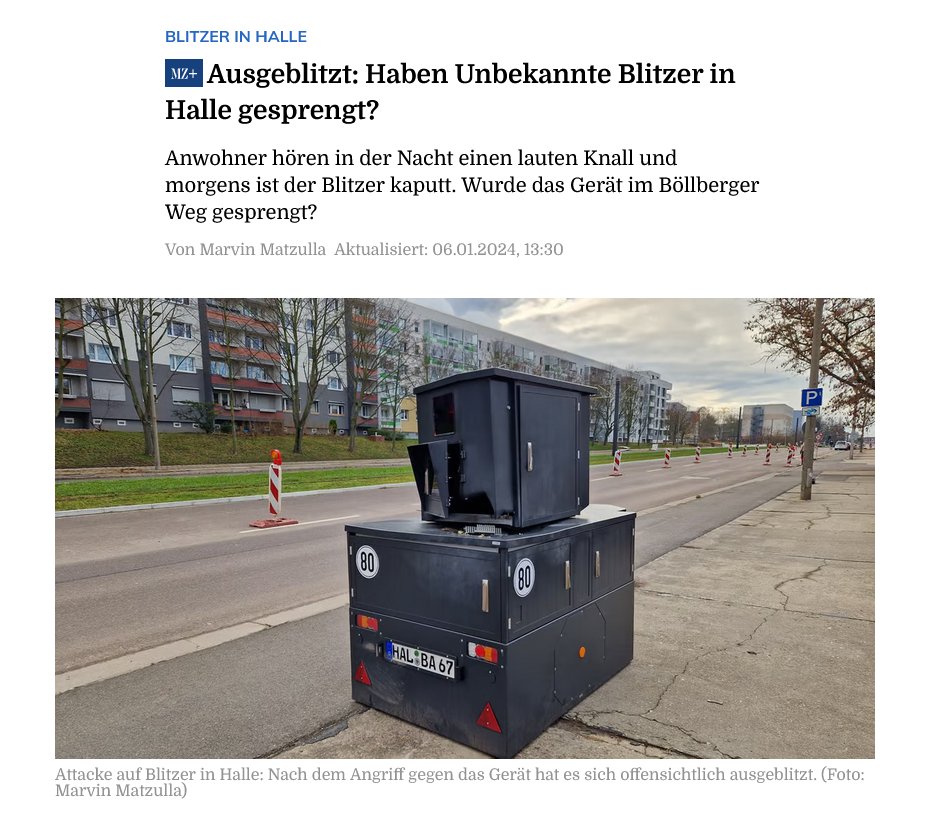 AlbertvonMonaco's tweet image. Haben Unbekannte #Blitzer in Halle gesprengt? 

Wer macht denn sowas? 🤔