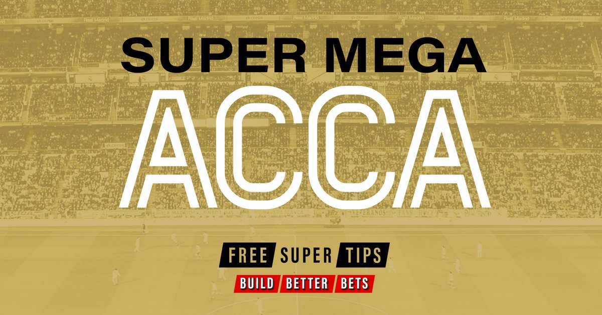 🍿19,824/1 Super Mega Acca 🍿 OUR BIGGEST TIP OF THE WEEKEND IS HERE 😱 We have lots of tasty tips in this big Acca which features 11 selections 👀 View the 19,824/1 Acca here 👇 (18+ begambleaware)