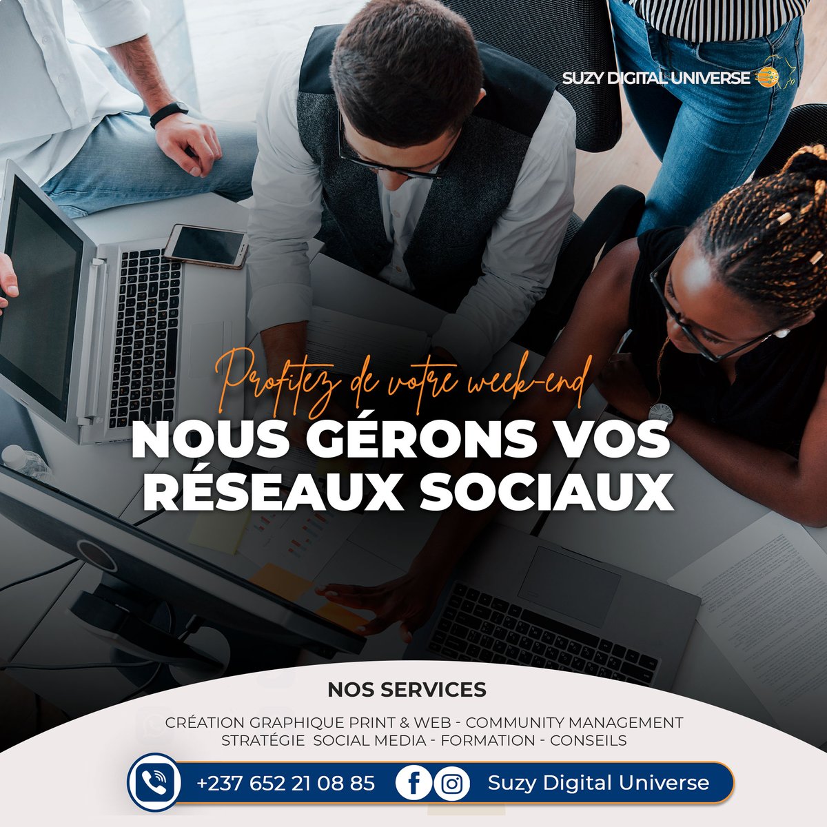SuzyDigital's tweet photo. Prenez soin de vous ;
Passez du temps en famille ;
Relaxez vous ;
Amusez-vous...
L'équipe de Suzy Digital Universe gère vos réseaux sociaux.

#SuzyDigitalUniverse 
#communitymanagerfreelance 
#bonweekend 
@followers https://t.co/DTajNubR14