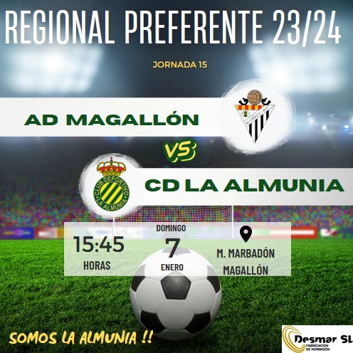 Nuestro primer equipo,  vuelve mañana a la competición oficial.  Partido contra AD Magallón. Vamos a por la Victoria!!!. Aúpa La Almunia 💚 💛  .