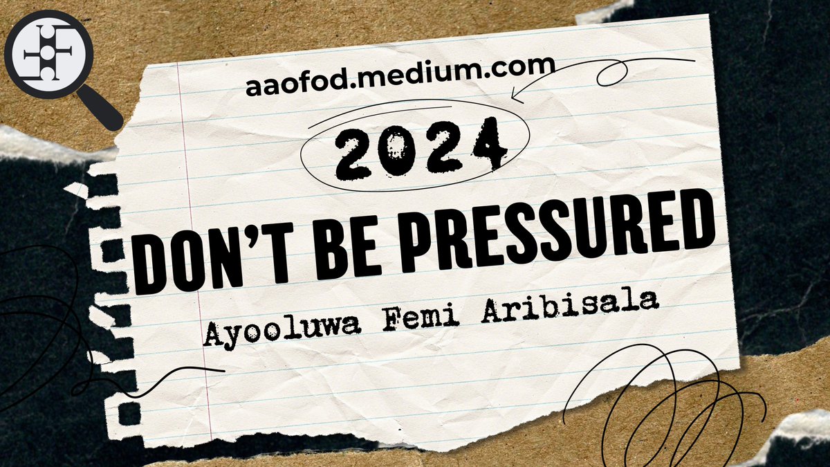aare_aaofod's tweet photo. Embrace the freedom to navigate life at your own pace. Check out my latest article 'DON'T BE PRESSURED THIS NEW YEAR' on Medium for insights and inspiration. #HappyNewYear2024  

https://t.co/jfU7PHEX22 https://t.co/HiecwsxAEf