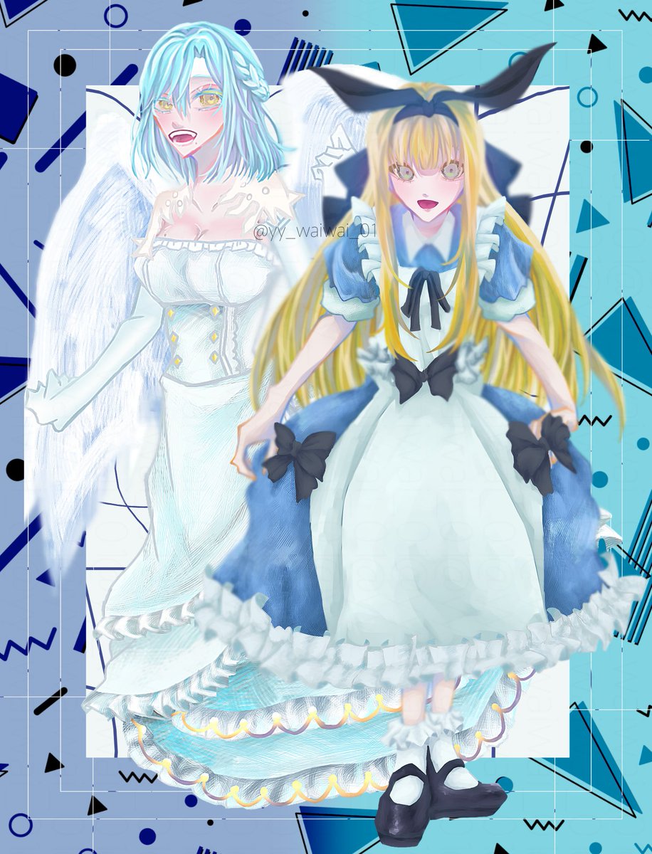 合作でのイラストです！！2人ともとってもかわいくかけたので