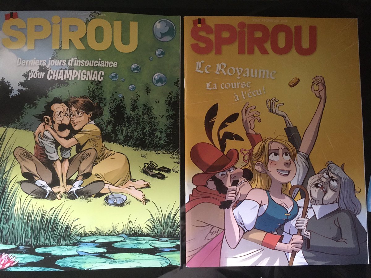 darthfilou's tweet photo. & voici mes 3 (+ 1 double) couvertures préférées de l'année écoulée du #magSpirou (ou #journalSpirou 😉) :
PS : #lisezSpirou en 2024 comme 1ere bonne résolution 💪🏻
#lescoeursdeferaille
#leRoyaume
#Champignac https://t.co/rWyCDkW2Xh