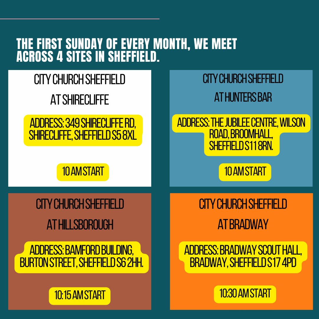 CityChurchShef's tweet photo. It's Sites Sunday 

We meet in different locations across Sheffield. We welcome you all to join us. 

Details👇🏽 #sheffield https://t.co/grP4lKYks9