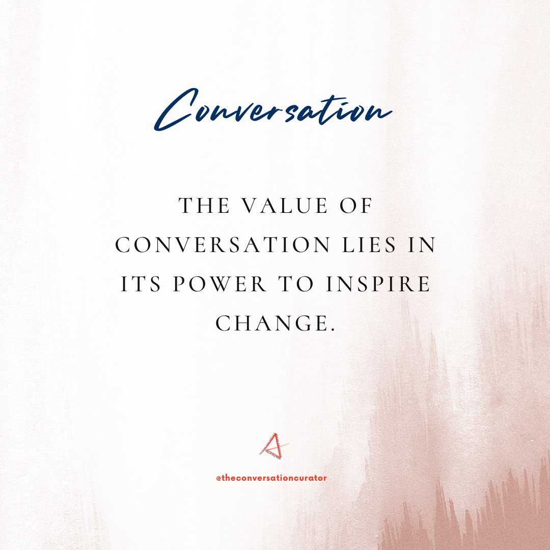 Conversations may seem simple, but their impact is profound. They hold the power to challenge beliefs, provoke thought and inspire change. Don't underestimate the value of a meaningful conversation. #ConversationMatters #InspireChange