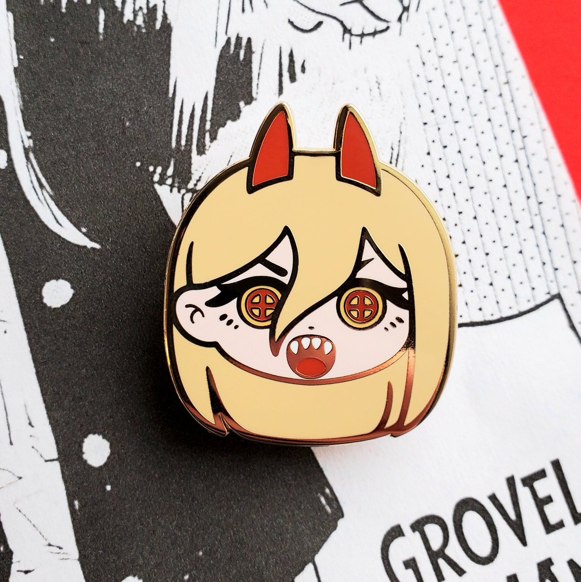 marsevere's tweet photo. may upload my very last power + pochita pins too - feel free to ask for a private listing if interested before they go live ♡ i have a few pink n blonde ones https://t.co/DIMOWzX7Mn