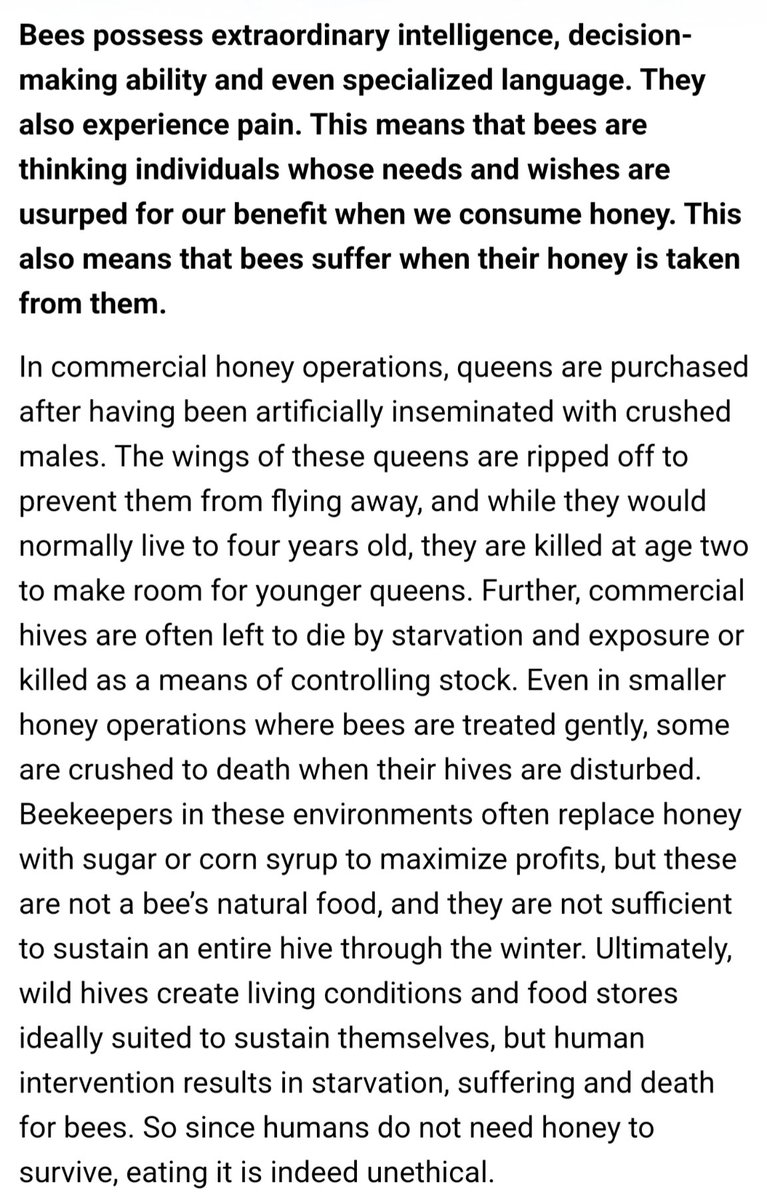 zanzb's tweet photo. @SydneyBattle 1. bees are treated awfully at every point in the process. even local honey operations still purchase queen bees who have had their wings clipped and are shipped in a small package via the mail system

2. domesticated honey bees are wiping out native populations of wild bees https://t.co/2psRUQSDKK