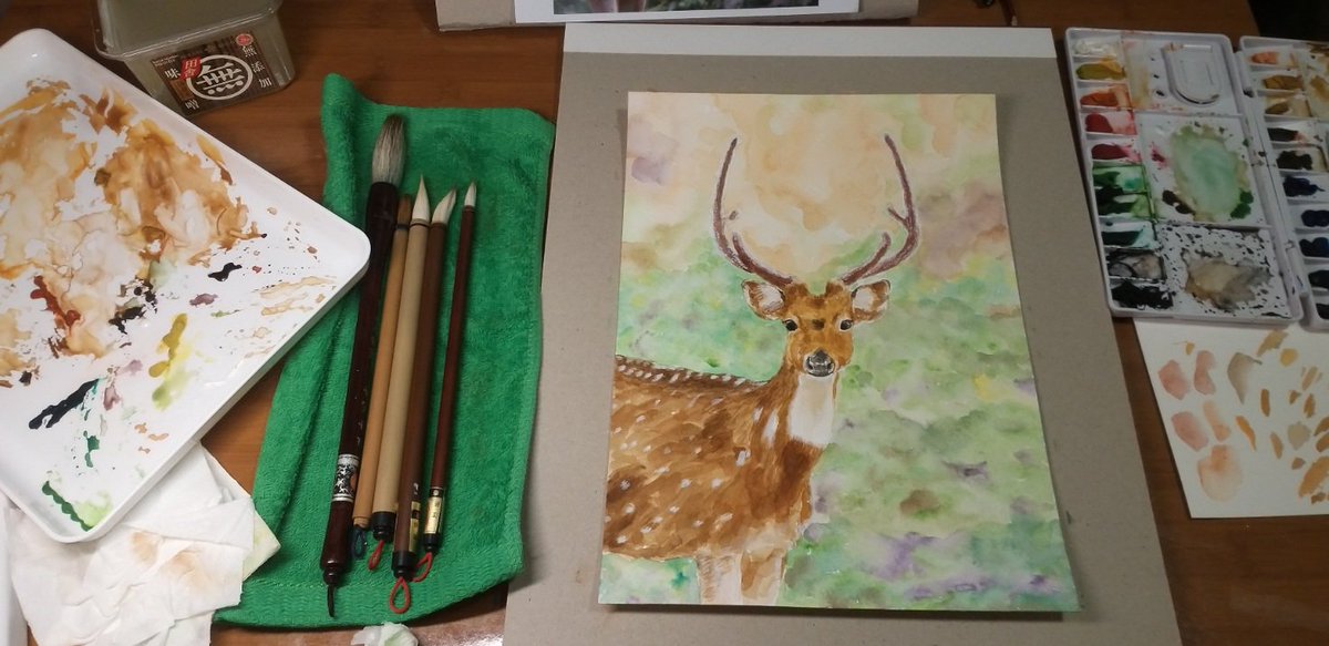 My new video coming soon - watercolour painting of a deer...
You can also wait at my YouTube channel m.youtube.com/@thelittledaff…

#deer #watercolour #painting #artchannel #artyoutube #artvideo #artist #animal #art