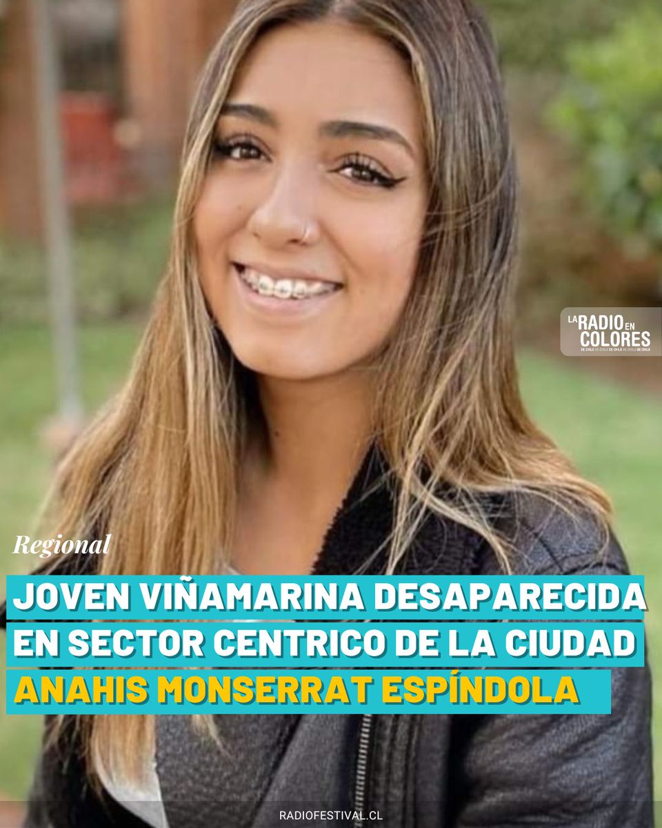 radio_festival's tweet photo. Anahis Monserrat Espíndola se encuentra desaparecida desde las 23.00 horas del jueves 4 de enero. Vista por última vez saliendo desde gimnasio Seven #ViñadelMar
Su última localización es entre Arlegui y Calle Valparaíso por Von Schroeder
Información llamar a PDI/ Carabineros https://t.co/e974AAZbTz