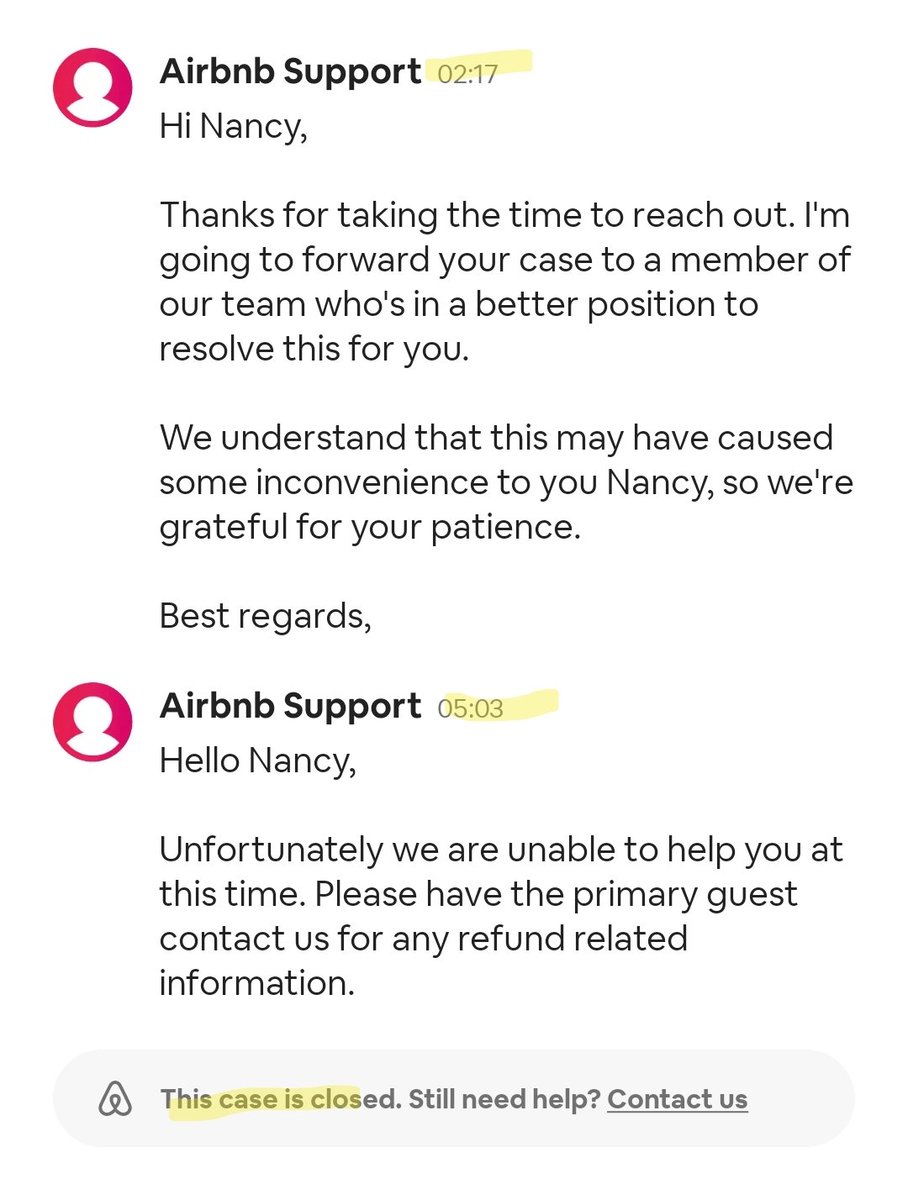 RunsOnLemonAid's tweet photo. @Airbnb is the perfect example of a company TRYING to avoid accountability w/ their customers. I LOVE how they contact me in the middle of the night so they have a better chance of avoiding connection!! @AirbnbHelp is a joke. #badbusiness #travel #airbnb #customerservicefail https://t.co/FXIibwSdyv