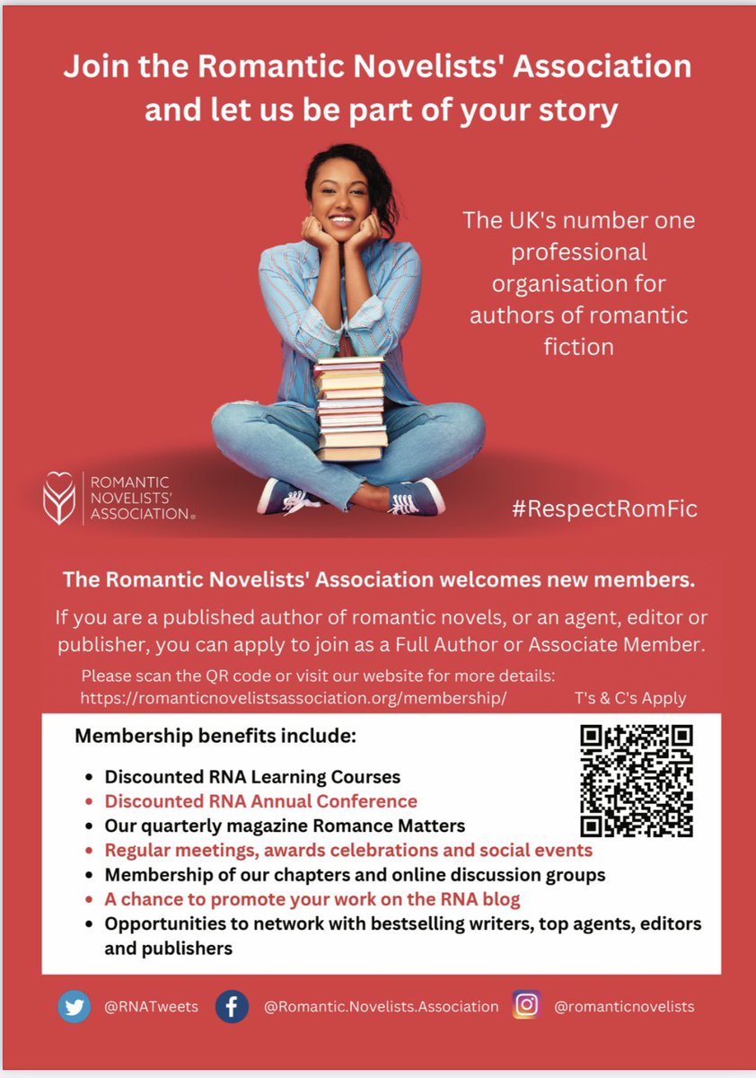 RNAtweets's tweet photo. NEW YEAR, NEW YOU?

Why not invest in yourself and your writing by joining the Romantic Novelists' Association!
We are open to applications from traditionally and self published authors of romantic fiction. Join other writers for support and friendship.
https://t.co/UJyBGrkTmx https://t.co/nBiHNXyVuC