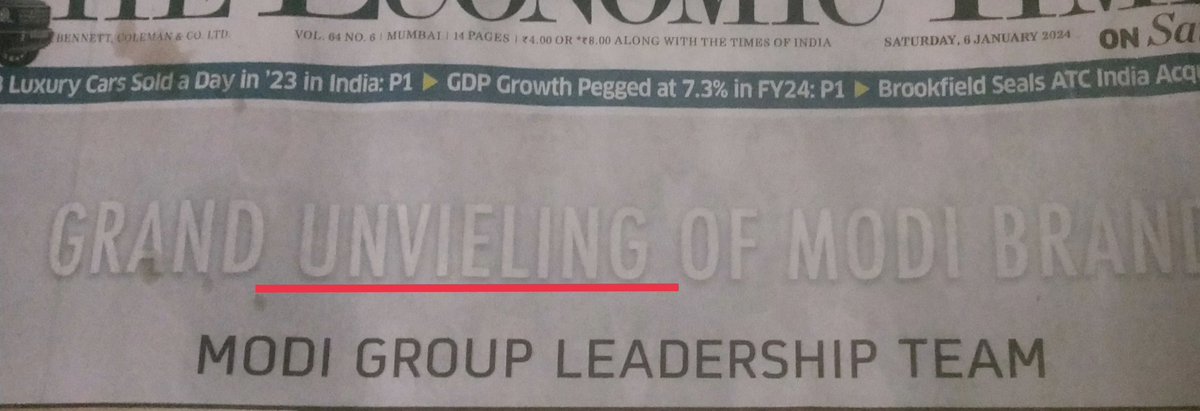 laffingaway's tweet image. Sad state of a full page ad.Will the client pay for this #ET #modinagar #modigroup #economictimes #rajarshimodi #newspaperadvertisements mr.modi if you do get a re-run,you may owe me anything deemed fit #agencyfaqs