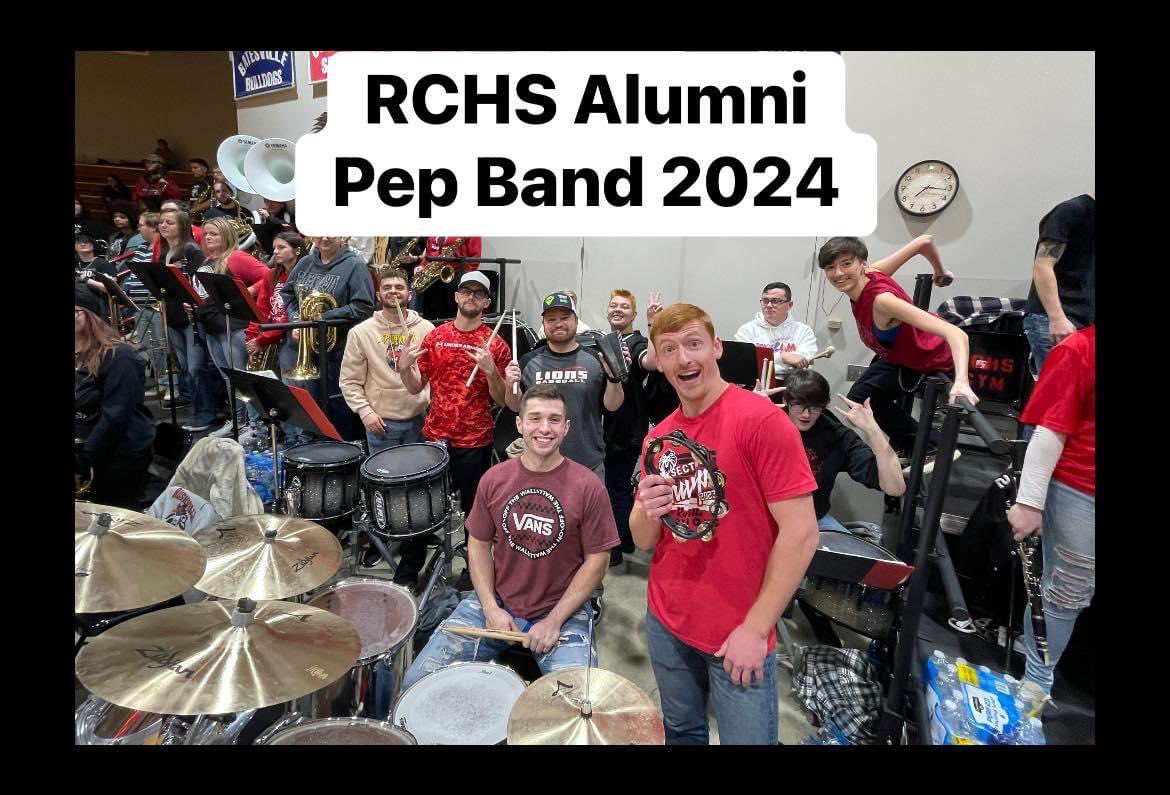 Tonight’s the night! Last RCHS Alumni Pep Band game of this basketball season.  Saturday, January 6th. Meet in the band room.  Social time 5pm, drumset players meeting at 5:30, rehearsal starts at 6pm. Tonight is a Lady Lions game! Come and be a part of the fun and excitement.