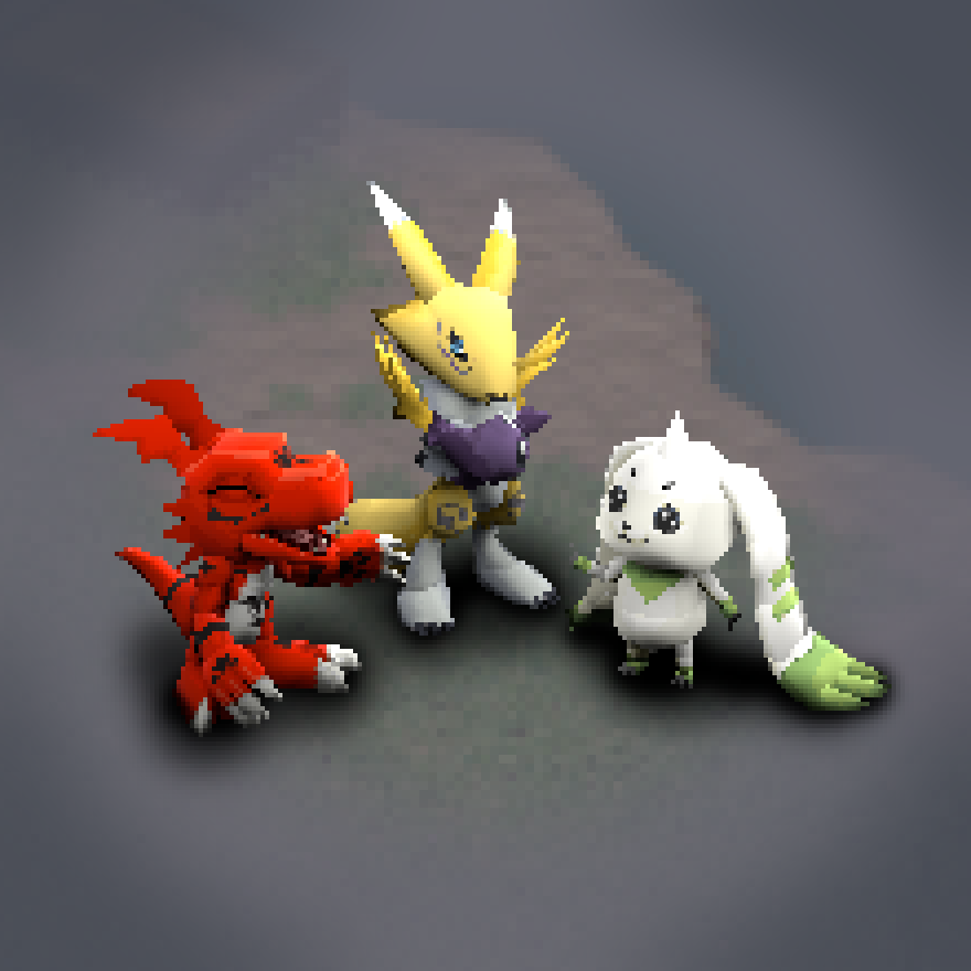 rayjt9's tweet photo. Finished the Tamers Trio in Digimon World PSX style!

Pretty happy with these!

#digimon #デジモン #digimonworld #lowpoly https://t.co/R4hAsmfrf1