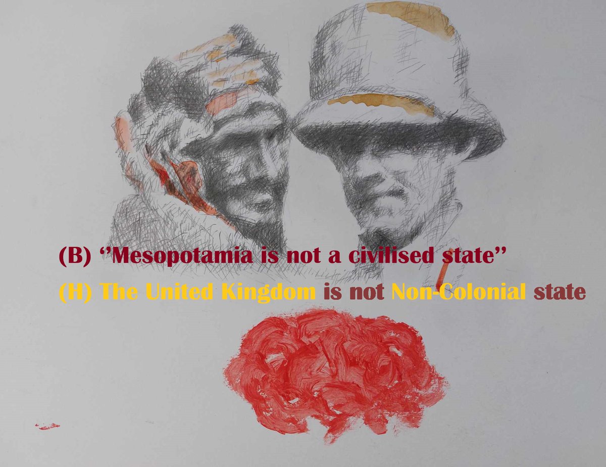 henaamalallah's tweet photo. Paraphrasing Gertrude Bell’s texts by myself and adding visual layer

(B) ‘’Mesopotamia is not a civilised state’’ Letter on December 18th 1920. P505

(H) The United Kingdom is not Non-Colonial state https://t.co/JHzQceUn7g