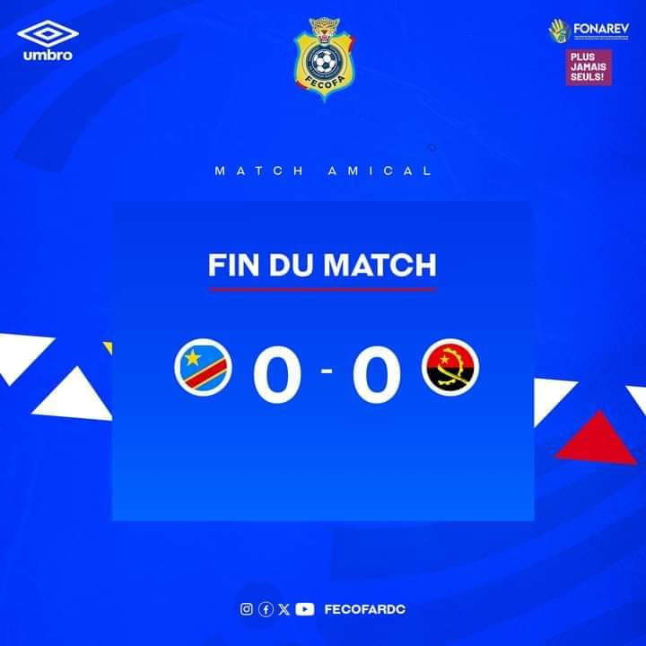 NdombeMai14659's tweet photo. #MATCH_AMICAL
FIN DU MATCH
RDC 0-0 ANGOLA https://t.co/syKH0r6fLb