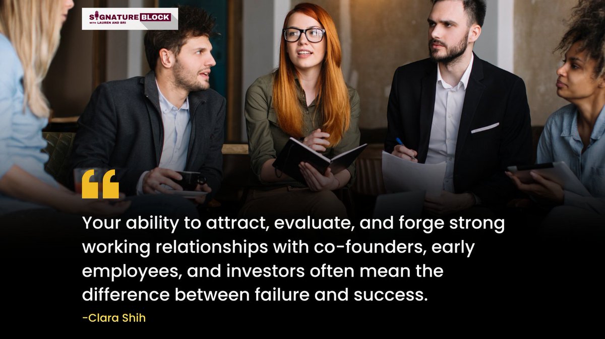 BlockCadilac's tweet photo. "✨""Your ability to attract, evaluate, and forge strong working relationships with co-founders, early employees, and investors often mean the difference between failure and success.""⭐ 
-Clara Shih
-
-
#ability #determination #successful #prepare #fulfillment #hope https://t.co/sBi37qieMd