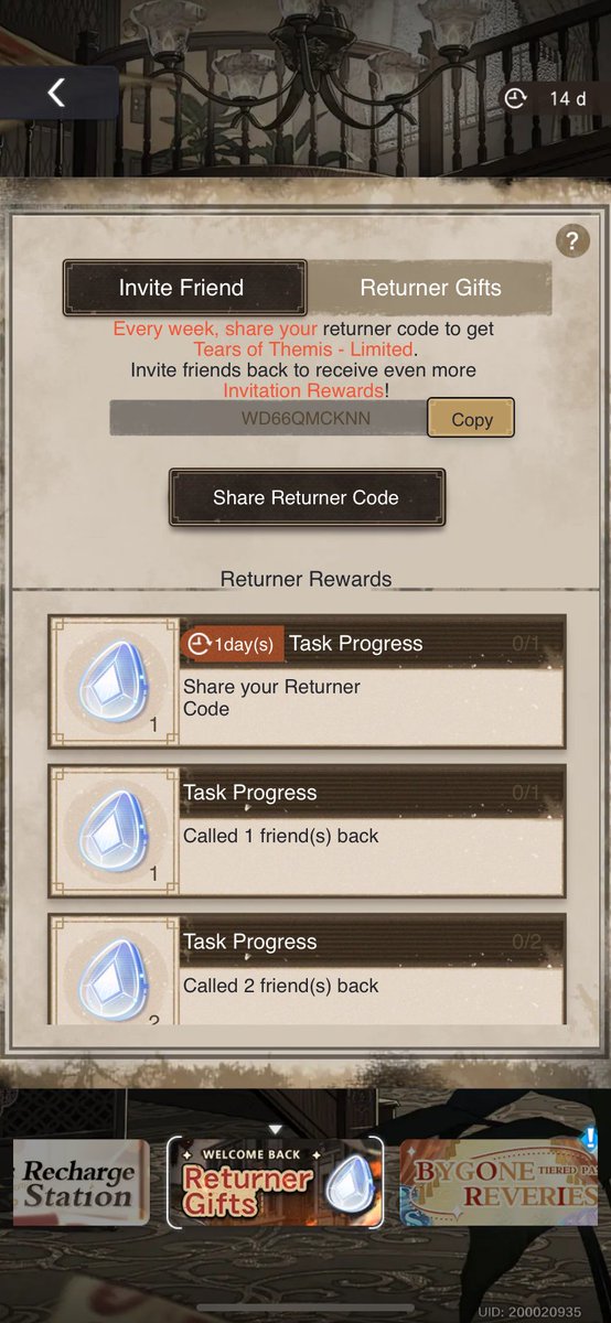 amakyungg's tweet image. Welcome back to Stellis!! 
Here’s my returner code ✨
Appreciate the help to get artem 🥺

WD66QMCKNN

#TearsOfThemis  #ReturnerCode