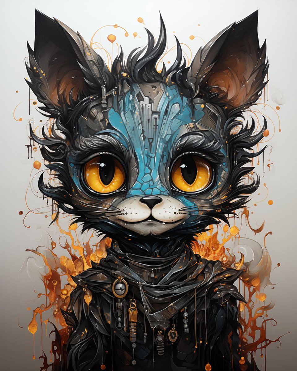 waywardthird's tweet photo. Meet the feline of the future, a curious blend of whiskers and wires. It's not just about having nine lives, but what you hack into each one of them. #cat #aiart #ai #surreal #TechWhiskers #FutureFeline https://t.co/YjpyMOf5hd