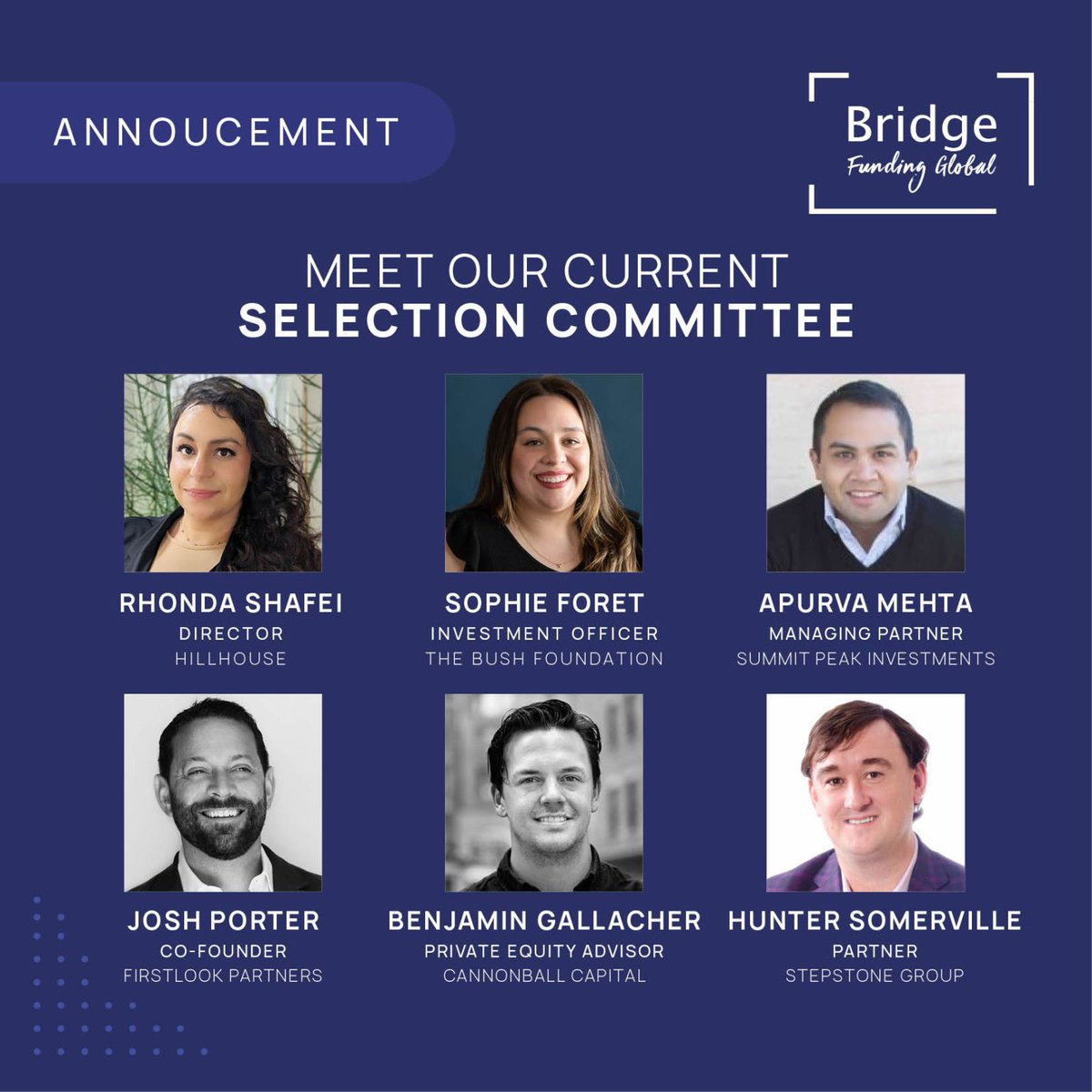 The Bridge by Bridge Funding Global (@bridge_glbl) on Twitter photo โฐTHREE DAYS LEFT: women GPs!
Another big shout-out to the Current Selection Committee who will be evaluating the applications
๐Thank you to our amazing partner: <a href="/SouthStateBank/">SouthState Bank</a>
#BridgeFundingGlobal #WomenLeaders #emergingwomenmanagers โฐTHREE DAYS LEFT: women GPs!
Another big shout-out to the Current Selection Committee who will be evaluating the applications
๐Thank you to our amazing partner: <a href="/SouthStateBank/">SouthState Bank</a>
#BridgeFundingGlobal #WomenLeaders #emergingwomenmanagers