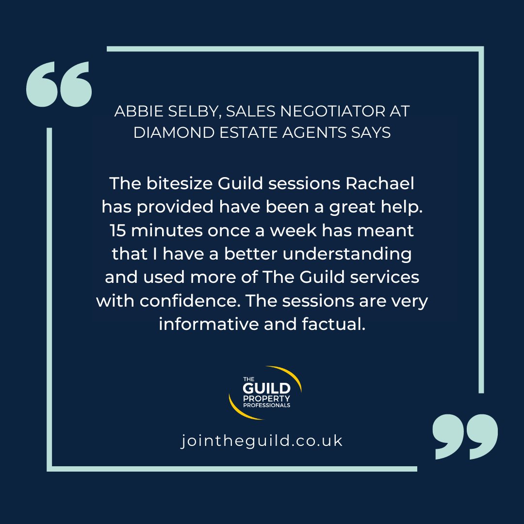 Each week, our highly-skilled Head Office team provide bite-sized training sessions available to every single Member of The Guild network across the UK. Find out how else The Guild supports it's Members >> bit.ly/48naccP #theguild #estateagents #ukproperty #lettings